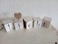 Preview: Deko-Würfel * LIEBE * Shabby * Landhaus * Weiß-Beige * 6 x 6 x 6 cm