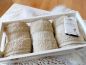 Preview: Körbchen mit 3 Gästehandtüchern * Herz * Beige-Weiß * Shabby