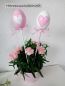 Preview: 2 Ostereier * HANDBEMALT * Pflanzstecker * Rosa-Weiß * Herz * Shabby * Landhaus