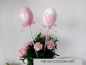 Preview: 2 Ostereier * HANDBEMALT * Pflanzstecker * Rosa-Weiß * Herz * Shabby * Landhaus