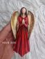 Preview: Engelfigur handbemalt * Rot * 11,8 cm hoch