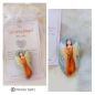 Preview: Hosentaschen-Schutzengel * Grau Orange * Rosenengel * 5,5 x 3,6 x 1,3 cm