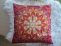 Preview: Kissen * Mandala "Leuchtender Kreis" 45 x 45 cm * Satin * mit Füllung