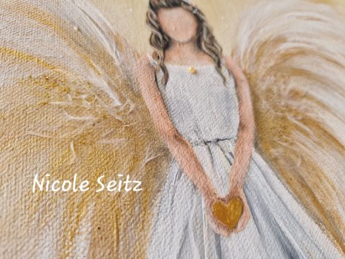 Leinwandbild (Original) * Weihnachtsengel * Goldengel * 40 x 50 cm