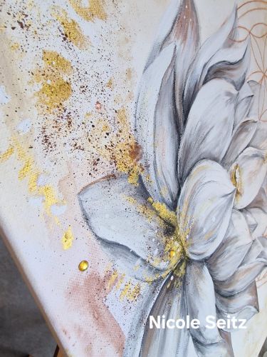 Preview: Leinwandbild (Original) * Lotusblume * Blume des Lebens * 50x50 cm