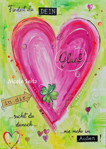 Leinwandbild (Original) * Lucky Heart * 50 x 70 cm