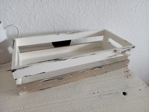 Preview: Frühstückskörbchen * für süße Frühstücker * Weiß-Beige * Shabby