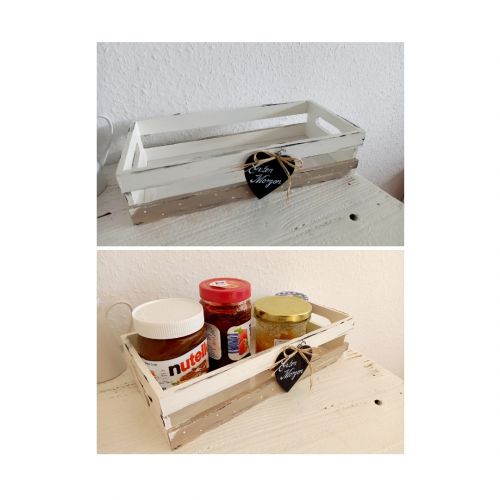 Frühstückskörbchen * für süße Frühstücker * Weiß-Beige * Shabby