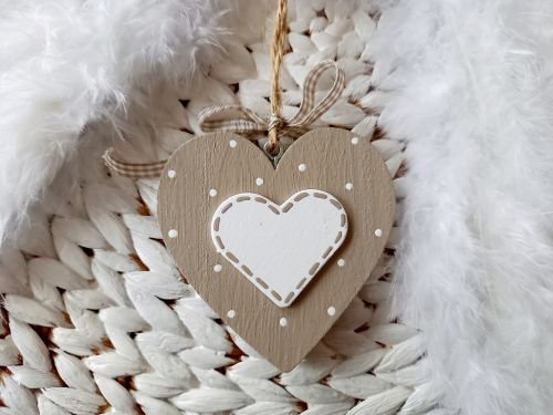 Kleiner Herzhänger * Beige