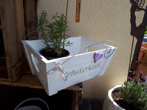 Kräuterkistl * für 2 Töpfe * Herz * 34 x 24,5 x 14,5 cm