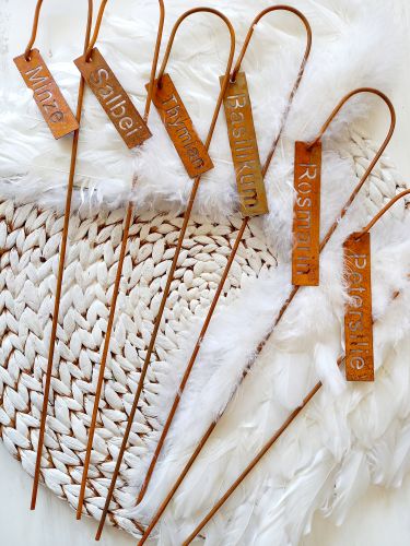 Preview: Kräuterstecker * 40 cm * Rostoptik * verschiedene zur Auswahl