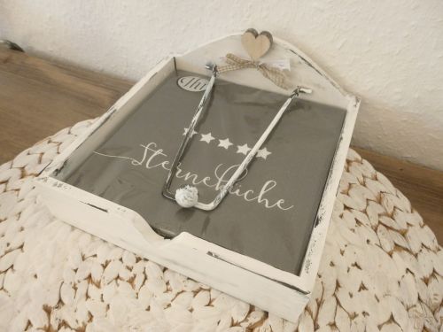 Preview: Serviettenhalter * Shabby * mit Servietten