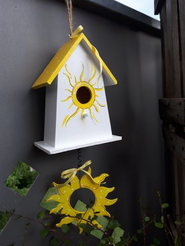 Hänger Vogelhaus * Sonnenschein * mit Spruch auf der Rückseite