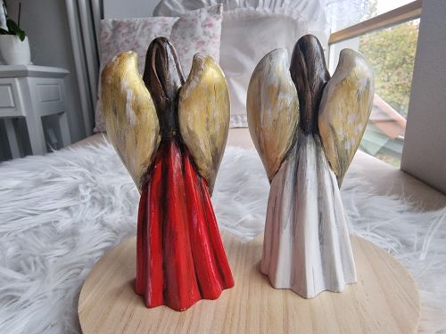 Engelfigur handbemalt * Weiß * 11,8 cm hoch