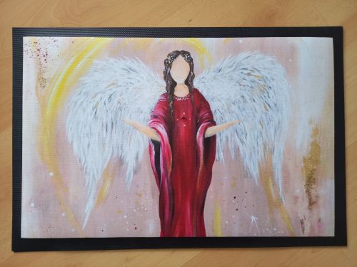 Fußmatte * Kraftengel * 40 x 60 cm * schöner, deutlicher Druck
