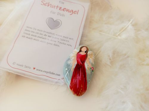 Hosentaschen-Schutzengel * Rot * Rosenengel * 5,7 x 3 x 1,3 cm