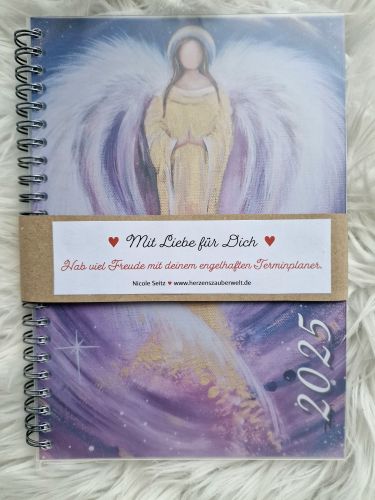 Bundle Engel-Terminplaner 2025 * mit Mäppchen (mit Kugelschreiber und Bleistift) und Postkarte * Geschenkset