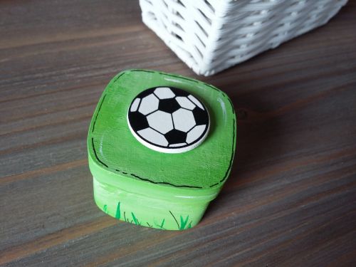 Kleine Holzdose * Fußball * Geschenkdose, Zahndose...