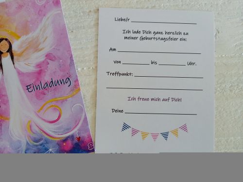 Einladung Kindergeburtstag * Engel * Postkartenformat * mit Kuvert