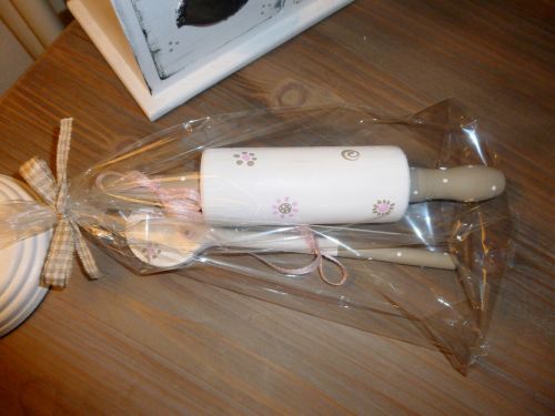 Nicht mehr verfügbar!! Set für die Kinderküche * Teigrolle, Kochlöffel * Shabby * Blümchen