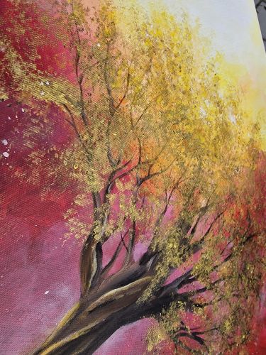 Preview: Leinwandbild (Original) * Lebensbaum * Licht und Liebe * 50 x 60 cm * Kraftbaum