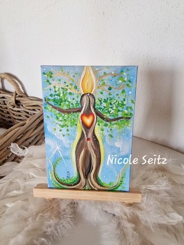Leinwandbild "Verwurzelung" auf Staffelei * 12 x 18 cm
