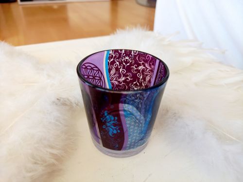 Preview: Teelichtglas * Blume des Lebens * 6 x 5 cm