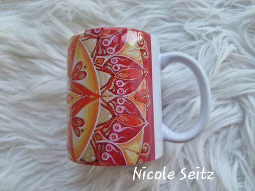 Preview: Tasse * Mandala "Leuchtender Kreis" 9,5 x 8 cm