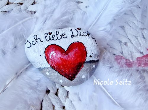 Stein * Ich liebe Dich * 5 x 5,8 x 1,5 cm * Herz