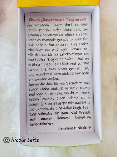 Kleines Glassteinchen-Tagesorakel * Nimm dir, was DU brauchst * Liebe, Wärme, Glück, Wunder, Zeit