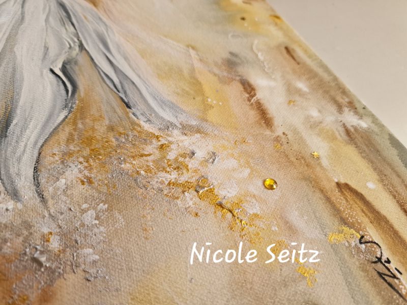 Leinwandbild (Original) * Weihnachtsengel * Goldengel * 40 x 50 cm