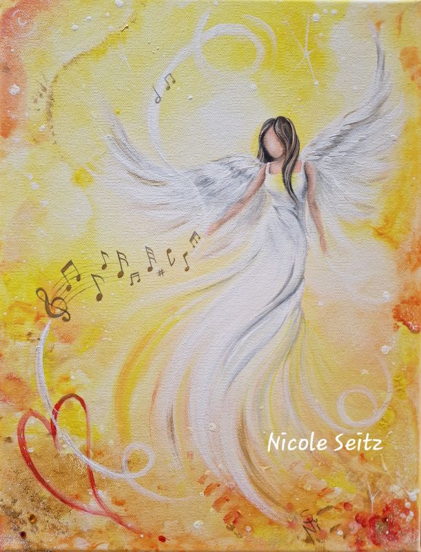 Leinwandbild (Original) * Engel der Herzensmelodien * 30 x 40 cm