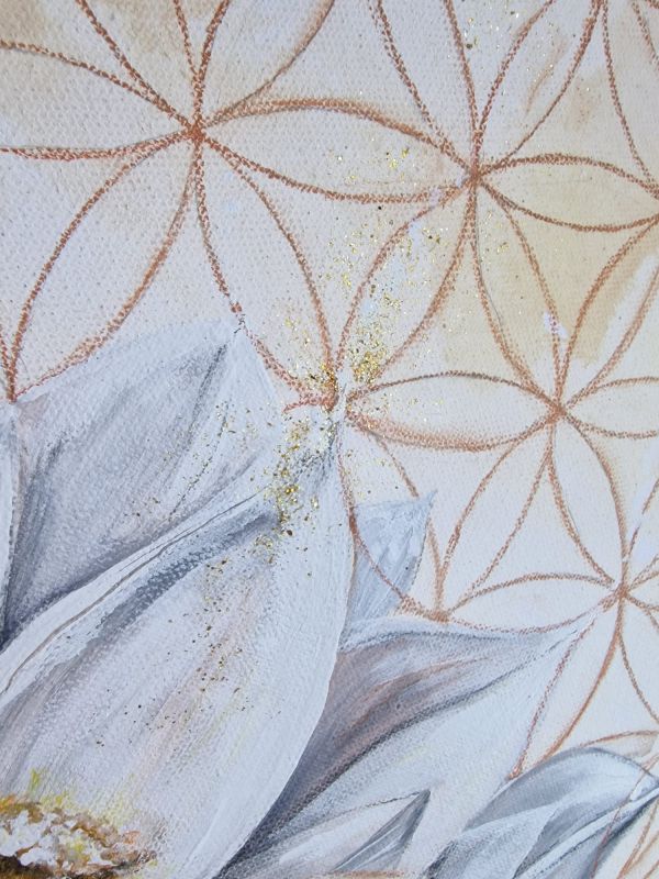 Leinwandbild (Original) * Lotusblume * Blume des Lebens * 50x50 cm