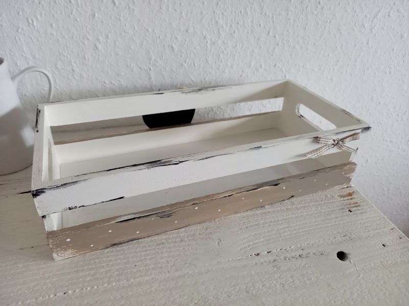 Frühstückskörbchen * für süße Frühstücker * Weiß-Beige * Shabby