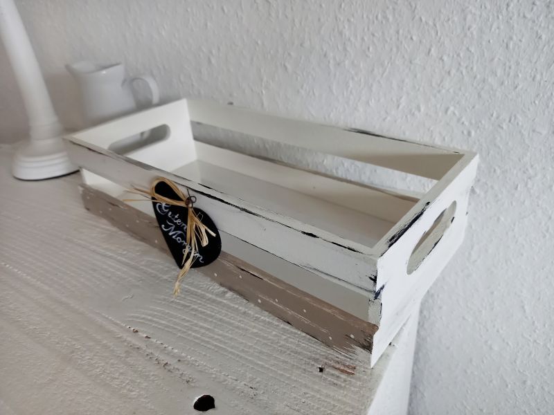 Frühstückskörbchen * für süße Frühstücker * Weiß-Beige * Shabby