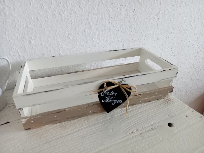 Frühstückskörbchen * für süße Frühstücker * Weiß-Beige * Shabby