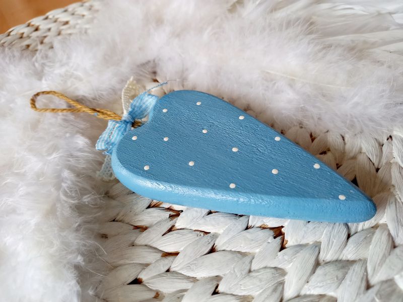 Hänger Herz * Pünktchen * Rauchblau