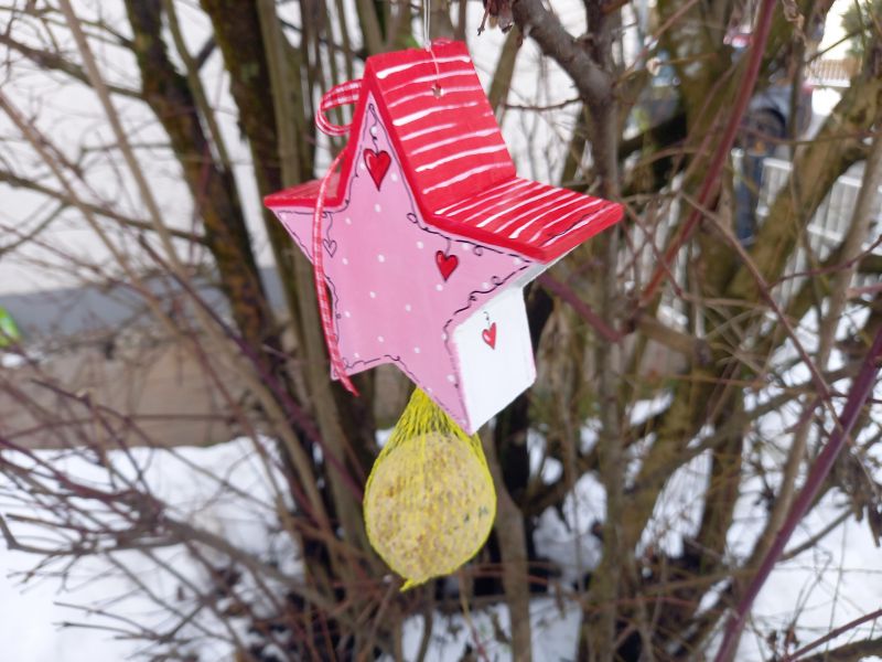 Knödelhänger * Vogelhaus * Stern * Rosa-Rot