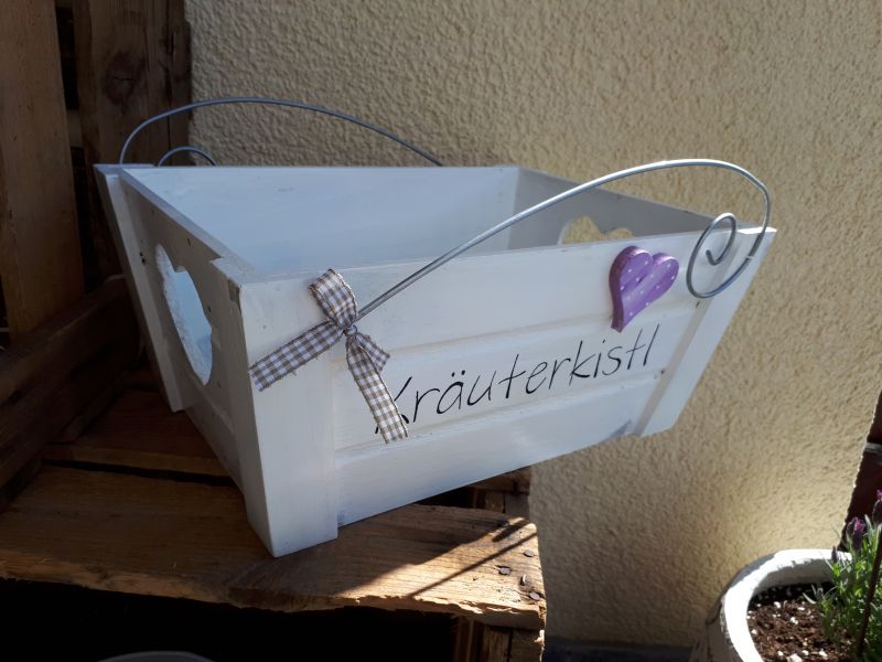 Kräuterkistl * für 2 Töpfe * Herz * 34 x 24,5 x 14,5 cm