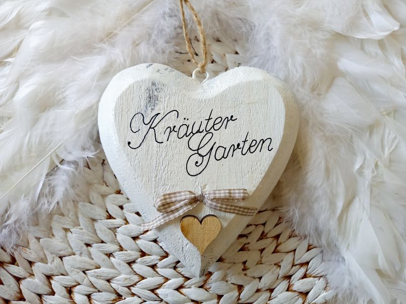 Schild * Kräutergarten * Herz * Shabby
