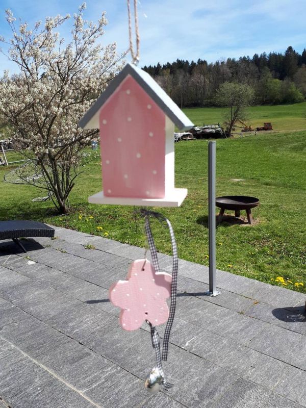 Hänger Deko-Vogelhäuschen * Blume * Vogelhaus 11 x 9 x 6,5 cm