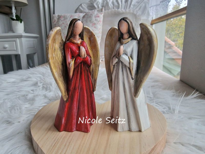 Engelfigur handbemalt * Weiß * 11,8 cm hoch