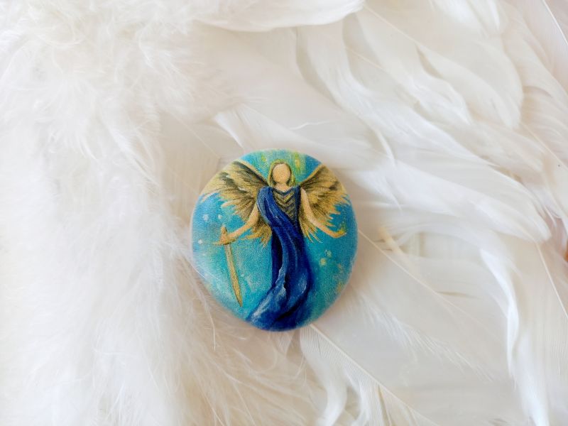 Hosentaschen-Schutzengel * Druck * Erzengel Michael * Keramik