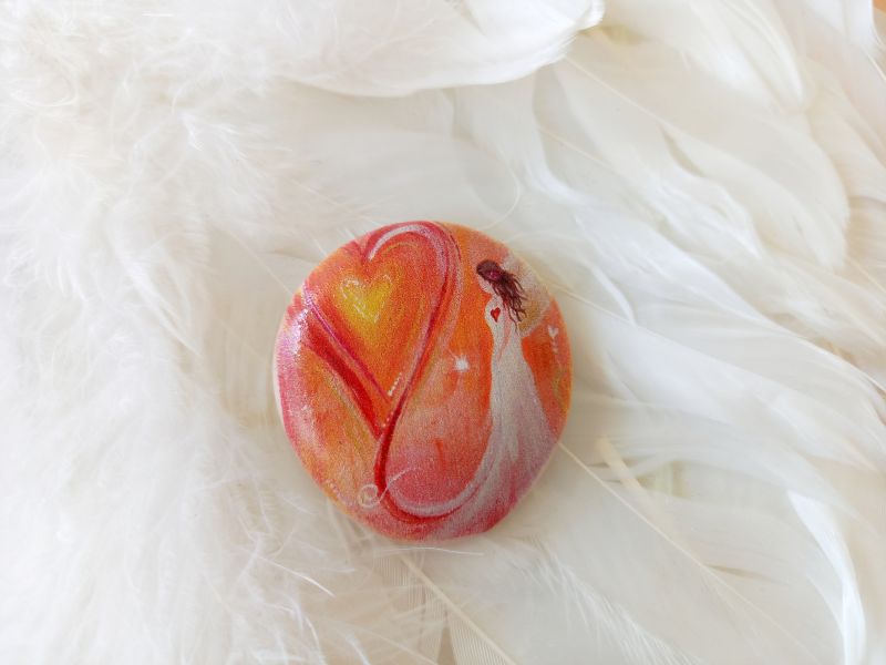 Hosentaschen-Schutzengel * Druck * Engel der Herzensverbindung * Keramik