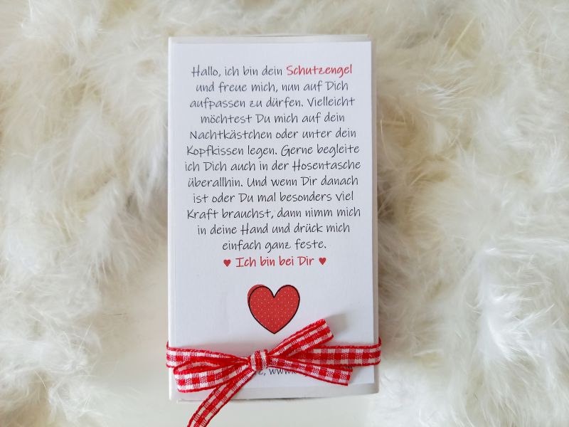 Schutzengel für Kinder * kurz nachtleuchtend * in einem Karton mit Spruchkärtchen * Lila