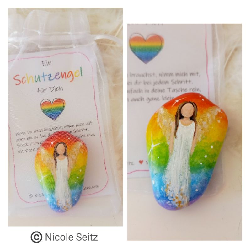 Hosentaschen-Schutzengel * Regenbogen * 5,5 x 3,8 x 1,5 cm