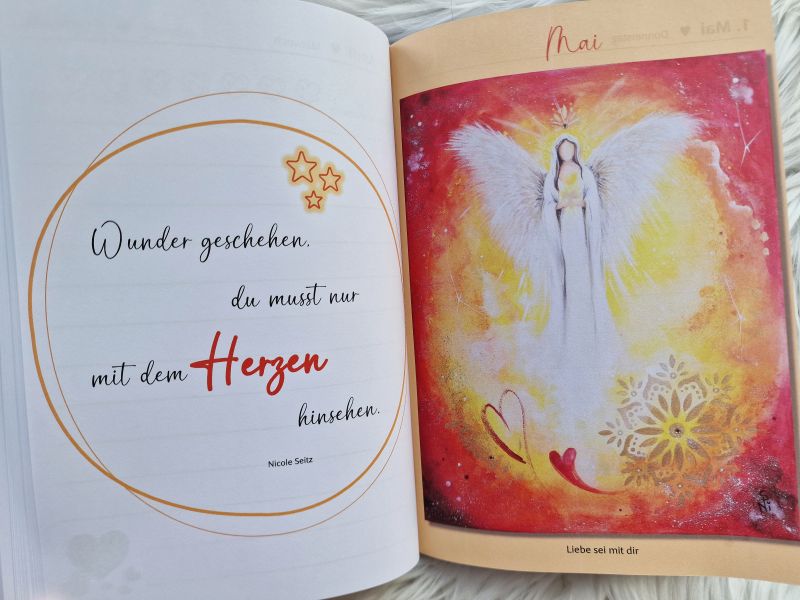 Engeltagebuch 2025 * mit 12 Engelbildern * DinA5 * 386 Seiten * mit Platz für Termine oder auch tägliche Erlebnisse, Gedanken, Glücksmomente, Träume, Wünsche, Affirmationen, Skizzen...