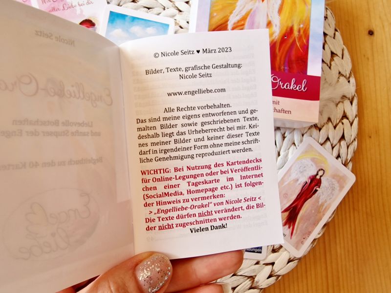 Engelliebe-Orakel * 40 Karten + Begleitbuch mit liebevollen Botschaften * Kartengröße 5 x 8 cm