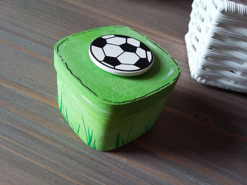 Kleine Holzdose * Fußball * Geschenkdose, Zahndose...