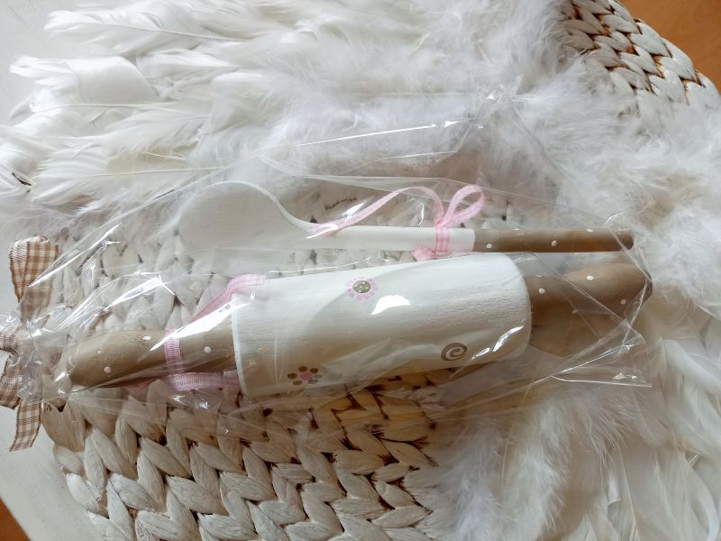 Nicht mehr verfügbar!! Set für die Kinderküche * Teigrolle, Kochlöffel * Shabby * Blümchen